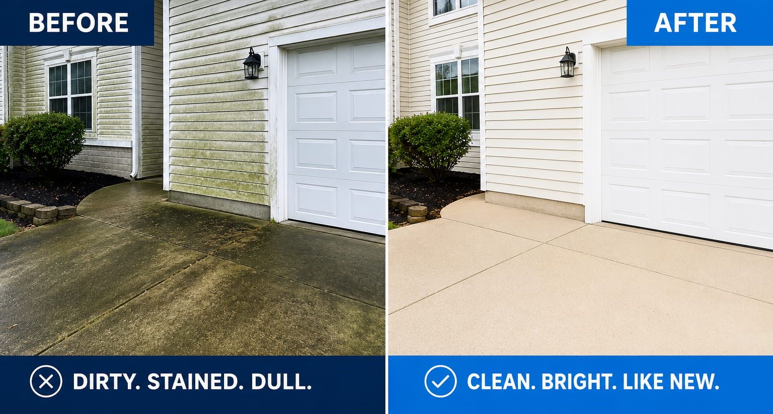 pressure washing before and after
