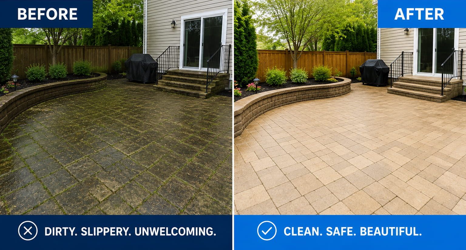 pressure washing before and after